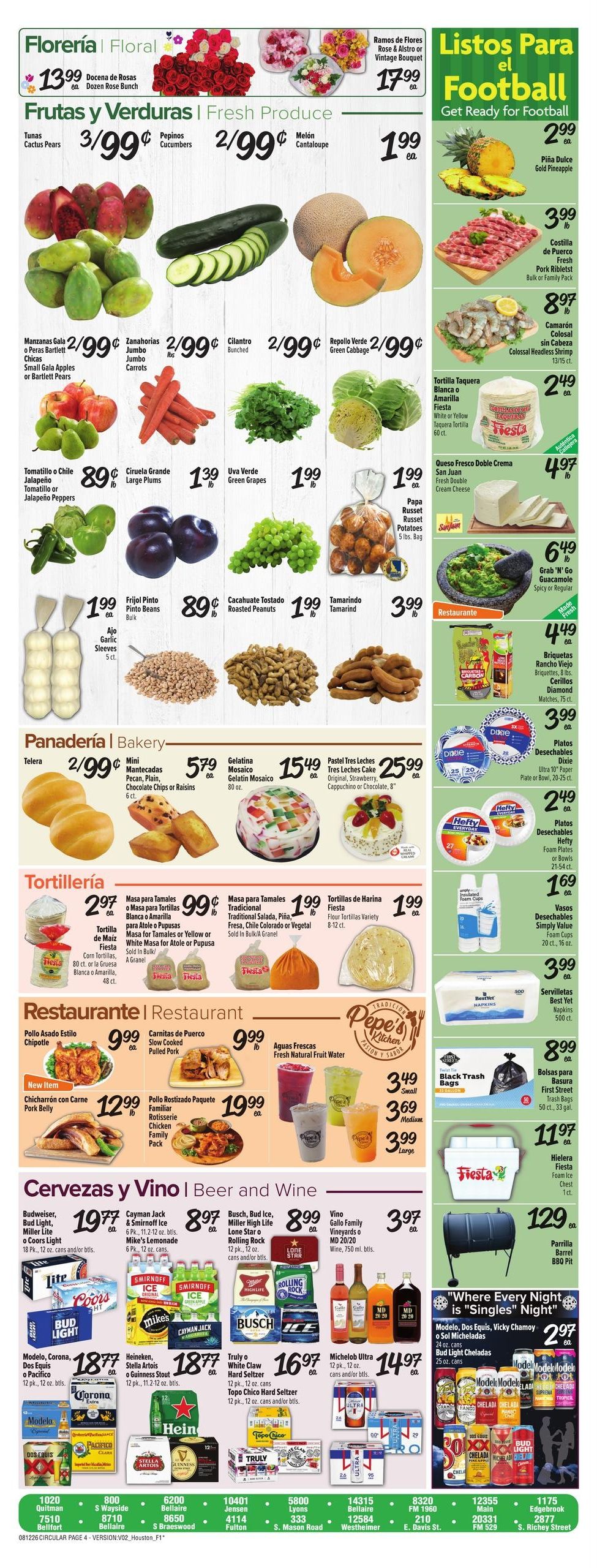 Fiesta Mart (Sugar Land–Houston Area, TX) Weekly Ad August 12 - 18, 2026
