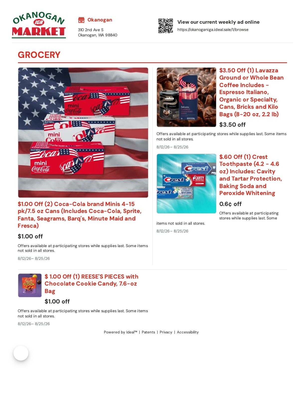 Okanogan Market IGA Weekly Ad August 12 - 25, 2026