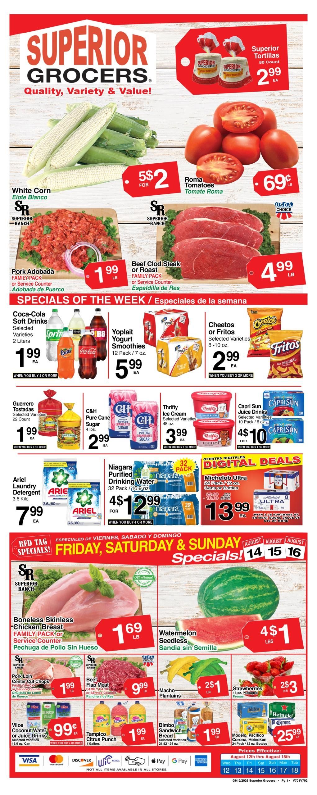 Superior Grocers (Las Vegas–Henderson Area, NV) Weekly Specials Weekly Ad August 12 - 18, 2026