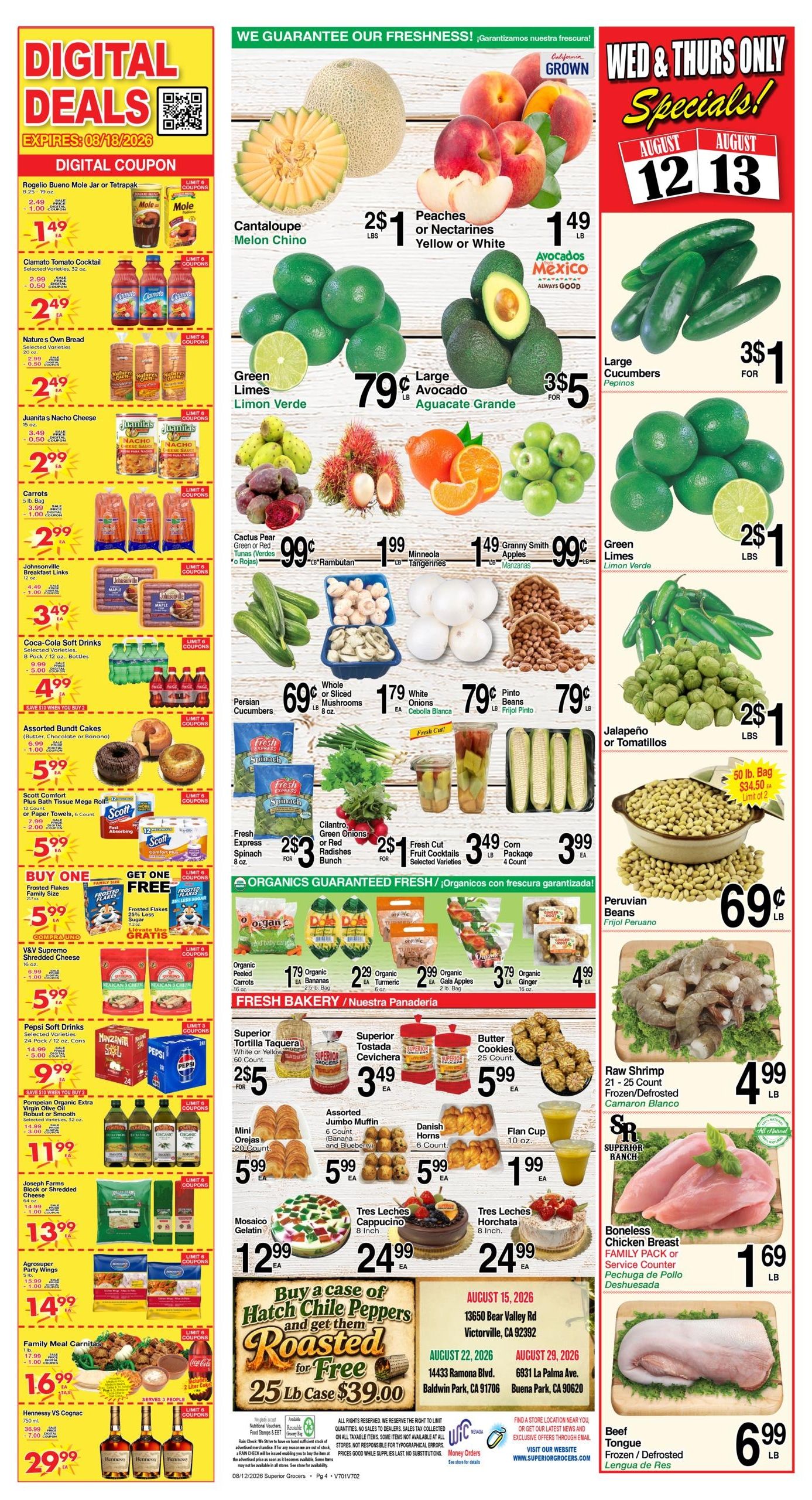 Superior Grocers (Henderson–Las Vegas Area, NV) Weekly Specials Weekly Ad August 12 - 18, 2026