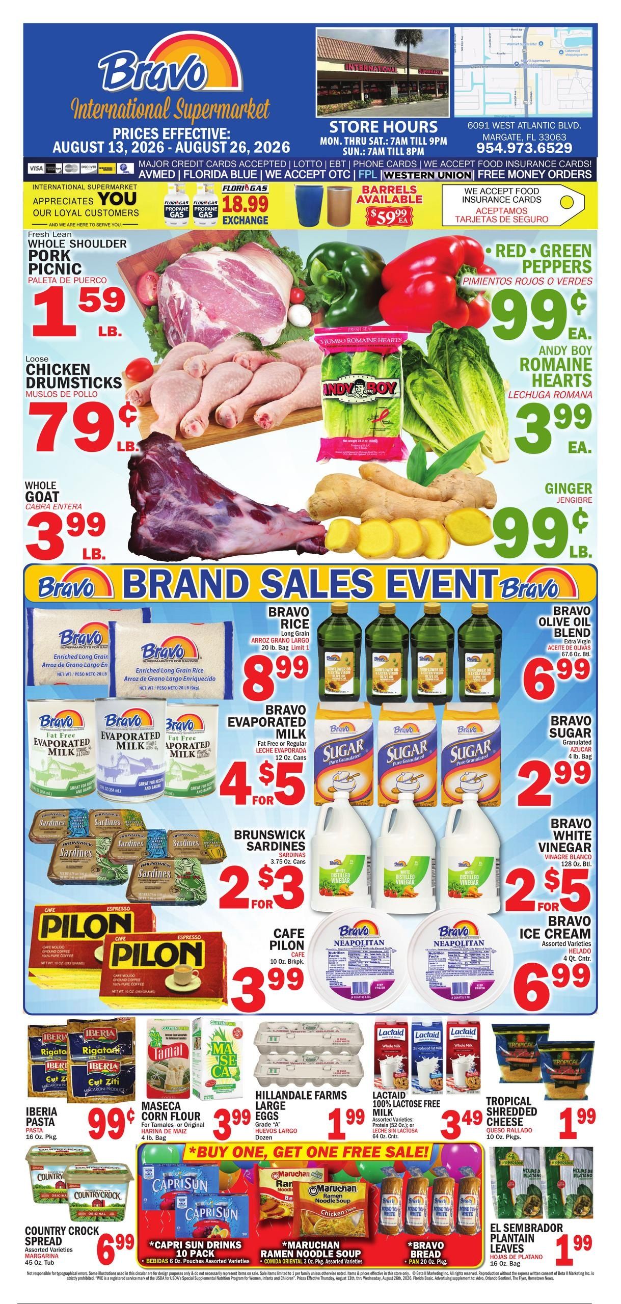 Bravo Supermarket (Coral Springs Area, FL) Bravo Florida Weekly Weekly Ad August 13 - 19, 2026