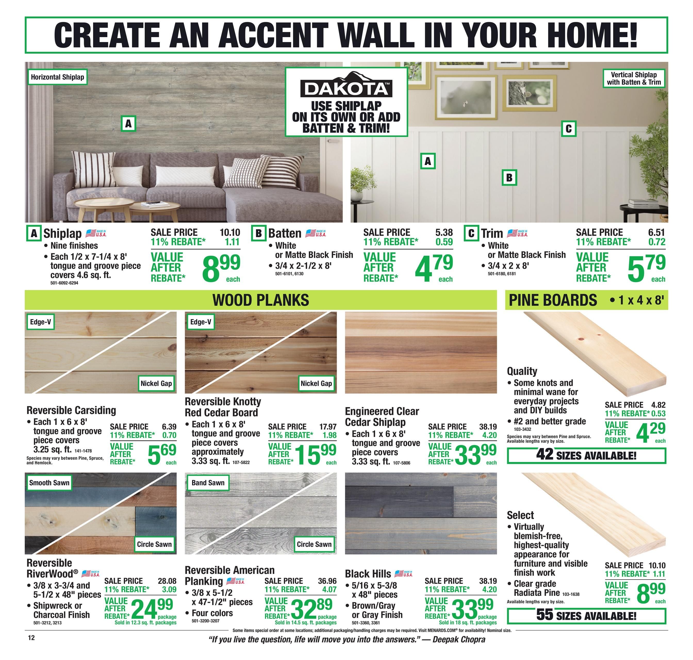 Menards (Fayetteville Area, AR) 11% Rebate Sale Weekly Ad August 12 - 24, 2026