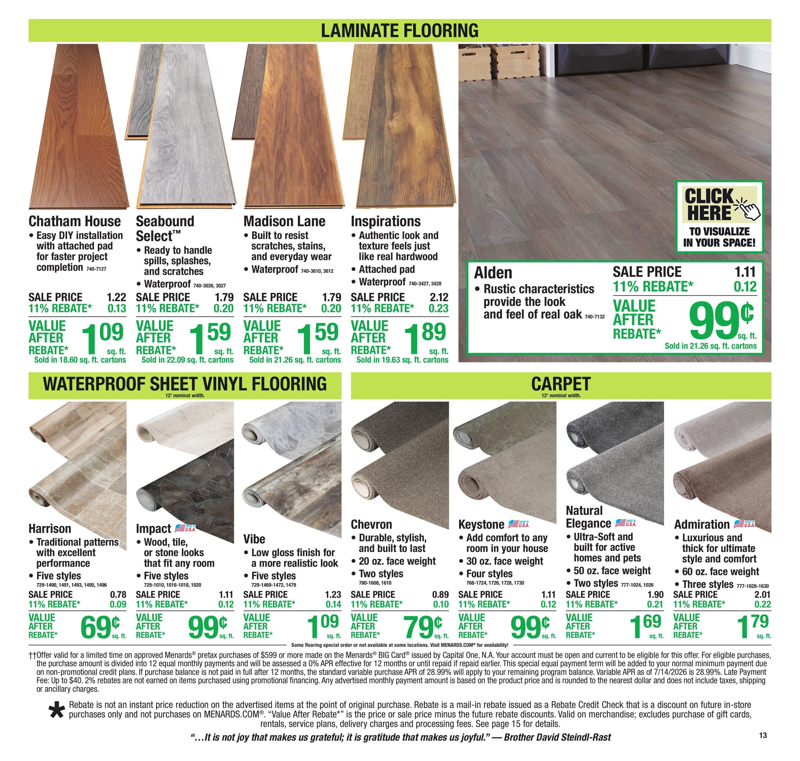 Menards (Champaign Area, IL) 11% Rebate Sale Weekly Ad August 12 - 24, 2026