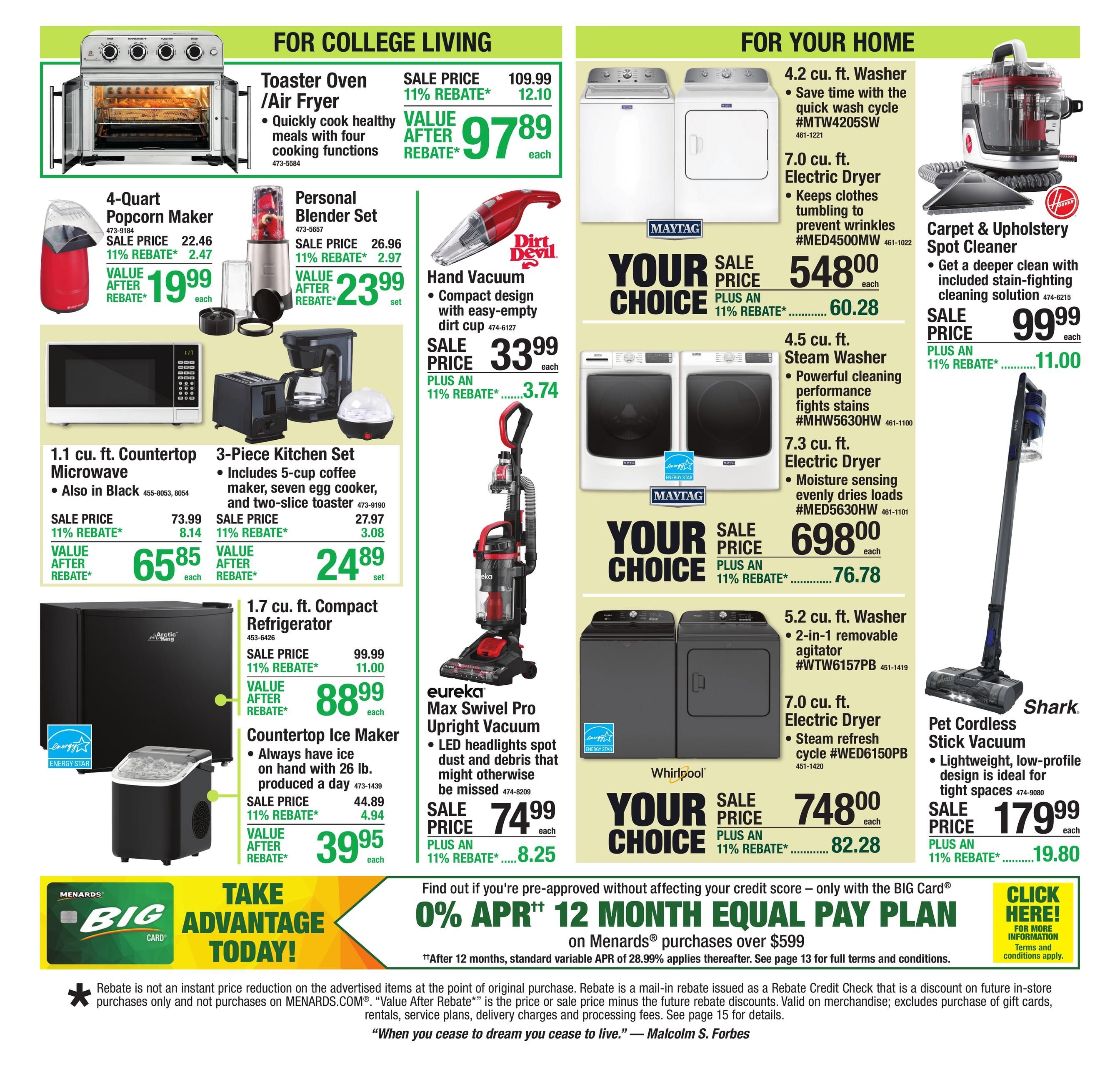 Menards (Champaign Area, IL) 11% Rebate Sale Weekly Ad August 12 - 24, 2026