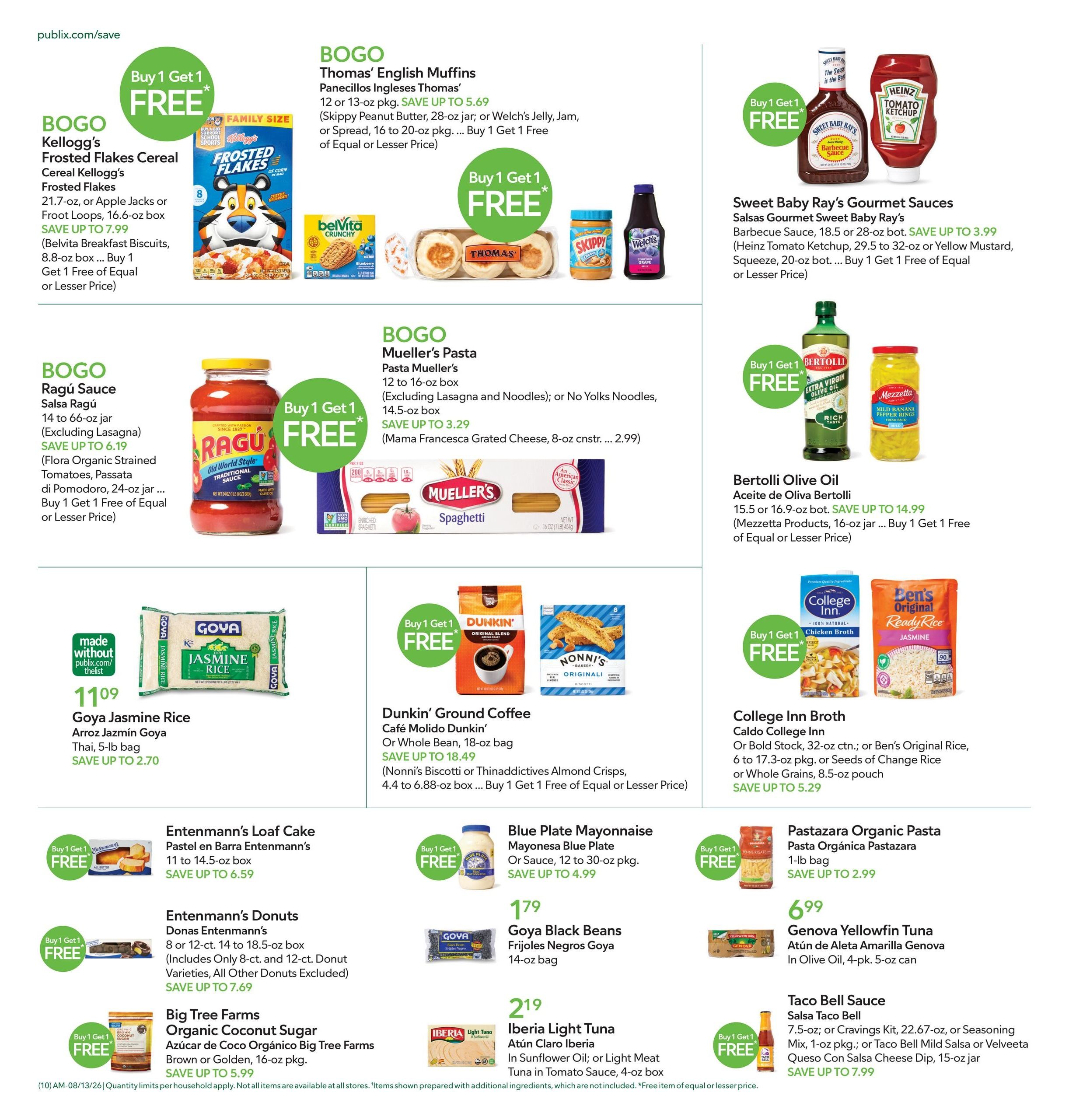 Publix (Atlanta–South Fulton Area, GA) Anuncio Semanal Español Weekly Ad August 12 - 18, 2026