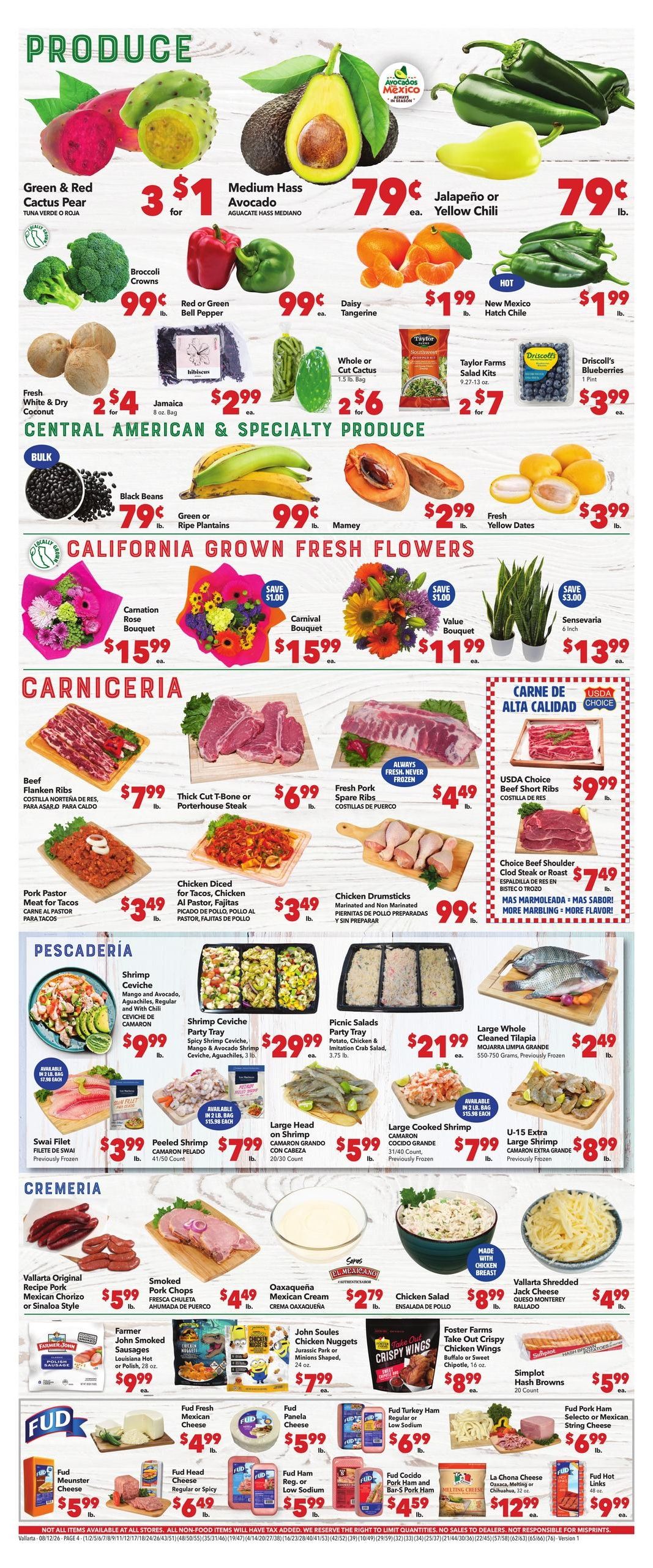 Vallarta Supermarkets (Carlsbad Area, CA) Grocery Savings Weekly Ad August 12 - 18, 2026