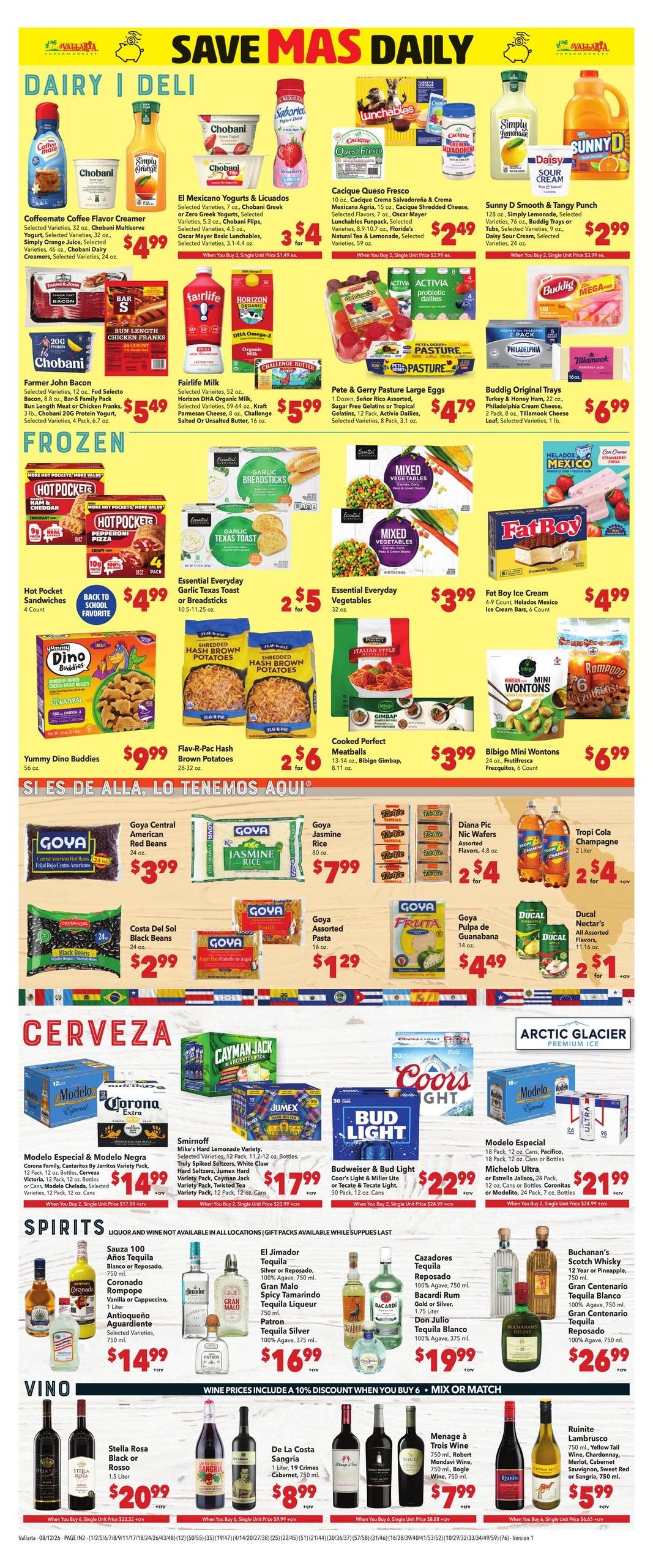 Vallarta Supermarkets (Carlsbad Area, CA) Grocery Savings Weekly Ad August 12 - 18, 2026