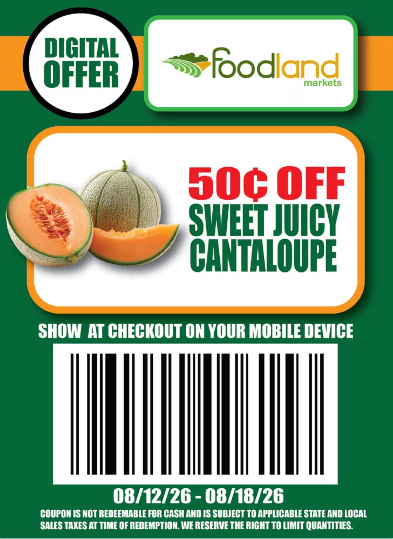 Foodland Markets (1314 S. Buckner Blvd, Dallas, TX) Weekly Ad August 12 - 18, 2026