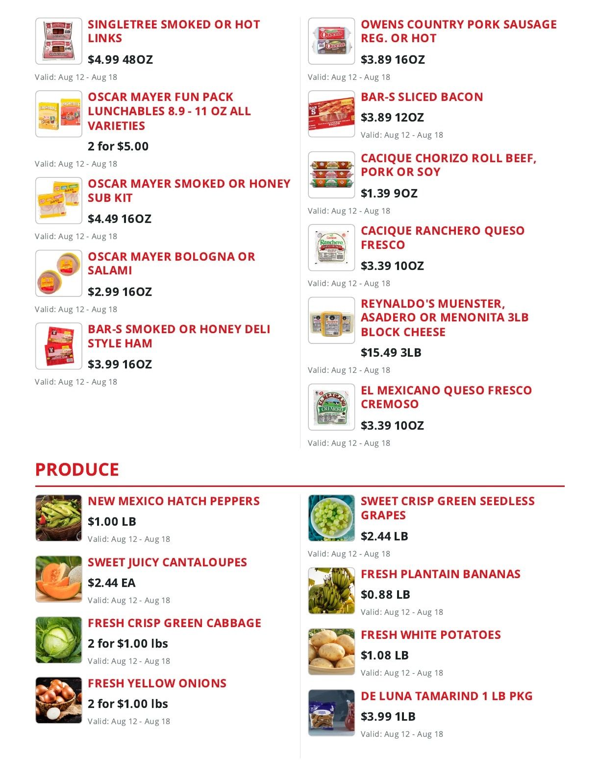 Foodland Markets (8411 Lake June Rd, Dallas, TX) Weekly Ad August 12 - 18, 2026