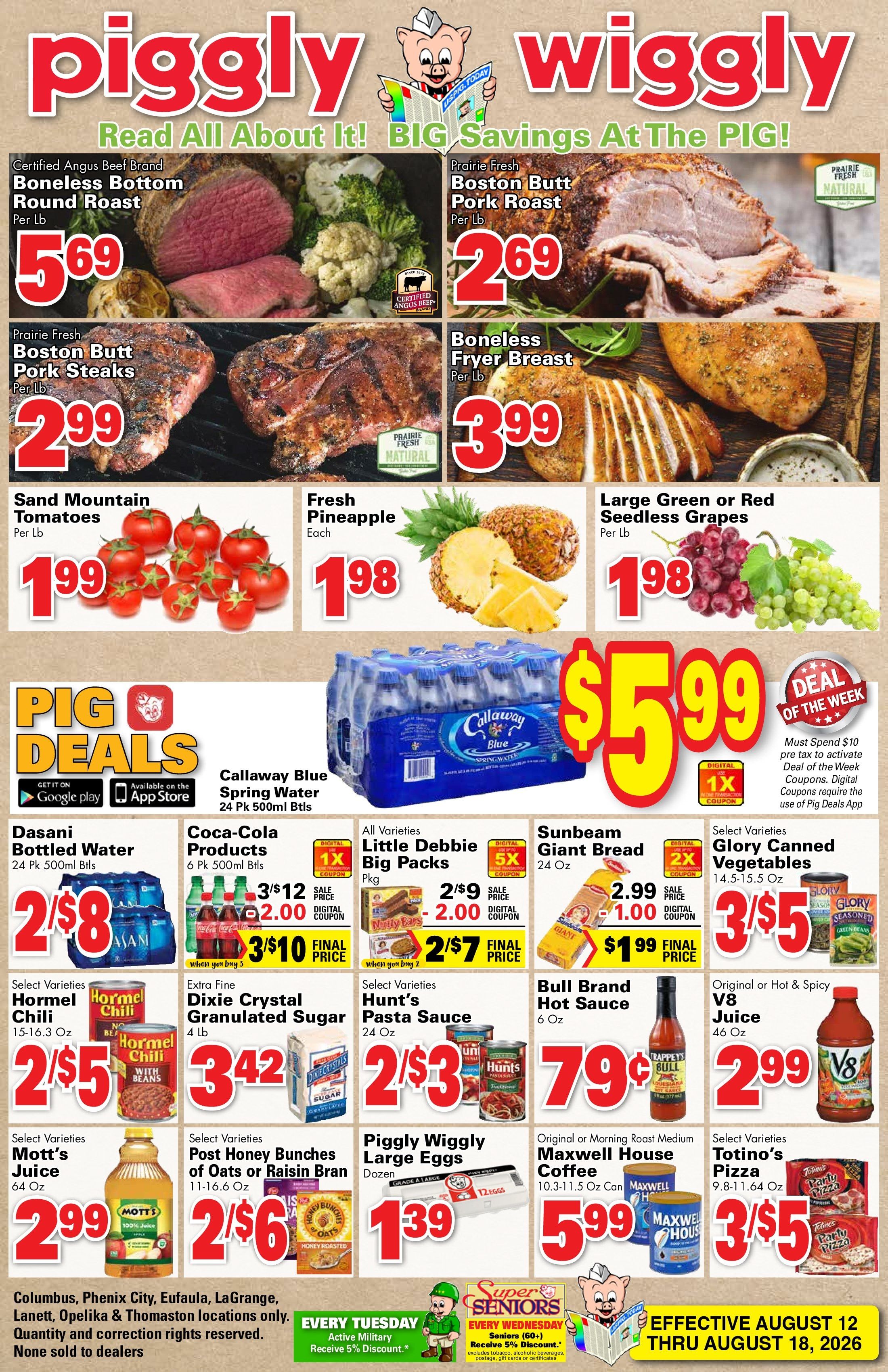 JTM Piggly Wiggly Weekly Ad August 12 - 18, 2026