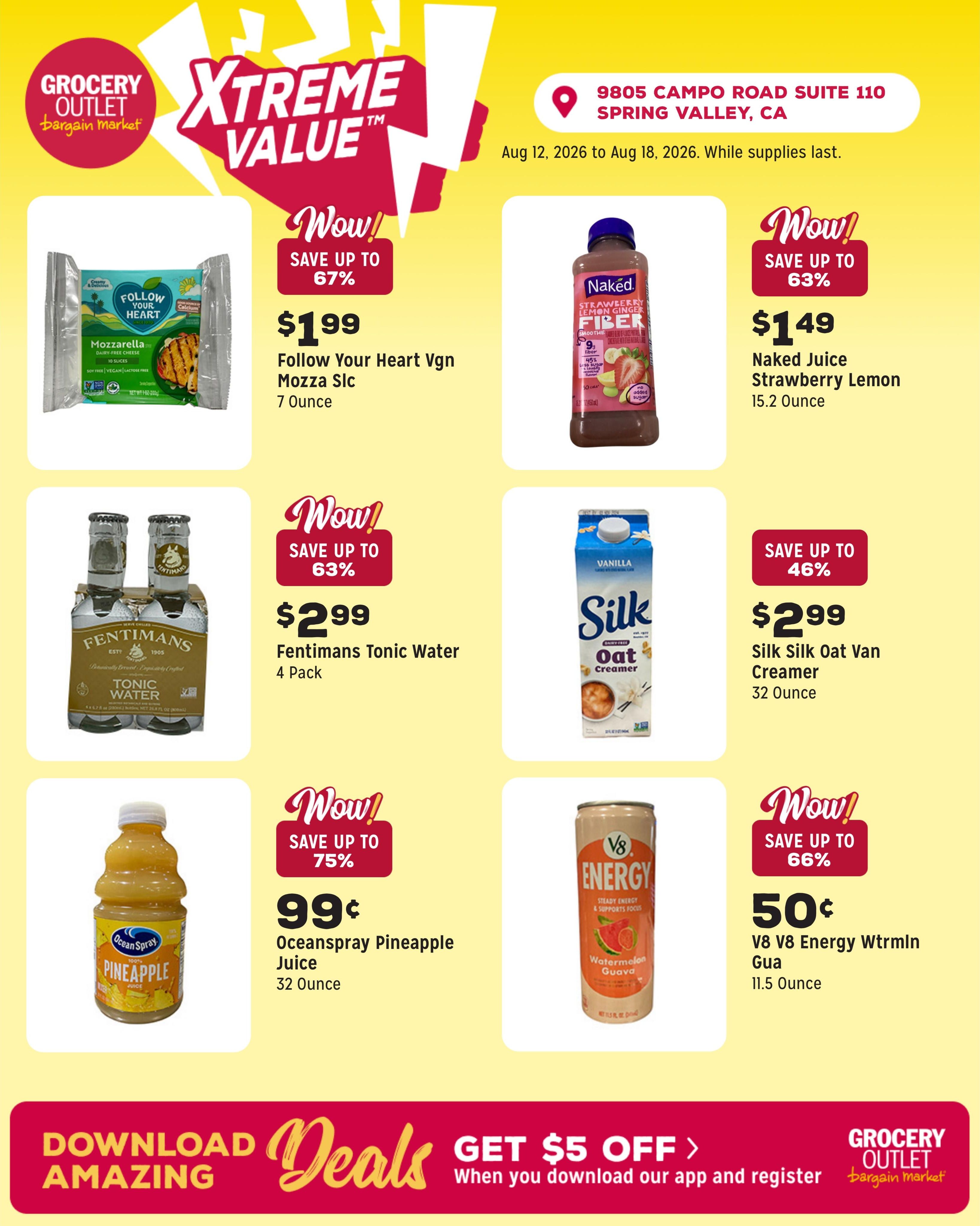 Grocery Outlet (La Mesa–Spring Valley Area, CA) Weekly Ad August 12 - 18, 2026