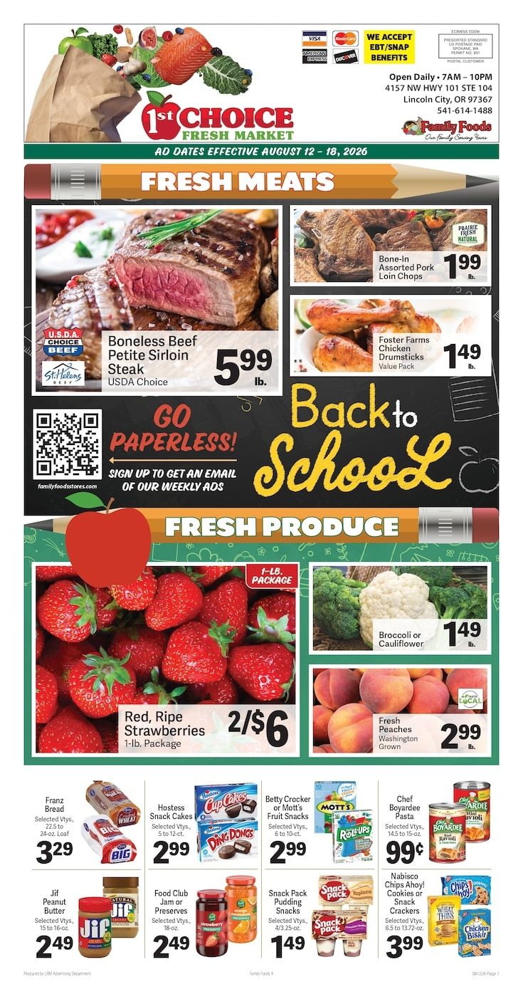 1st Choice Fresh Market Weekly Ad August 12 - 18, 2026