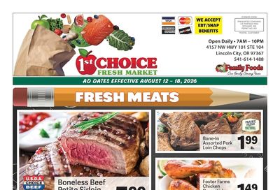 1st Choice Fresh Market Weekly Ad August 12 - 18, 2026