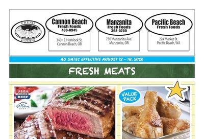 Fresh Foods Manzanita Weekly Ad August 12 - 18, 2026