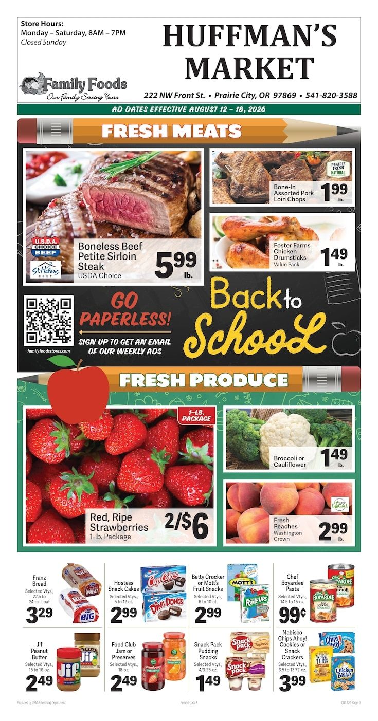 Huffman's Market Weekly Ad August 12 - 18, 2026