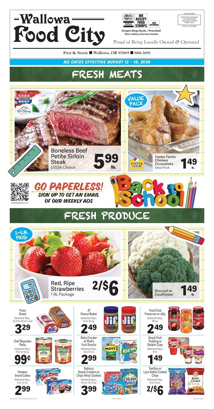 Wallowa Food City Weekly Ad August 12 - 18, 2026