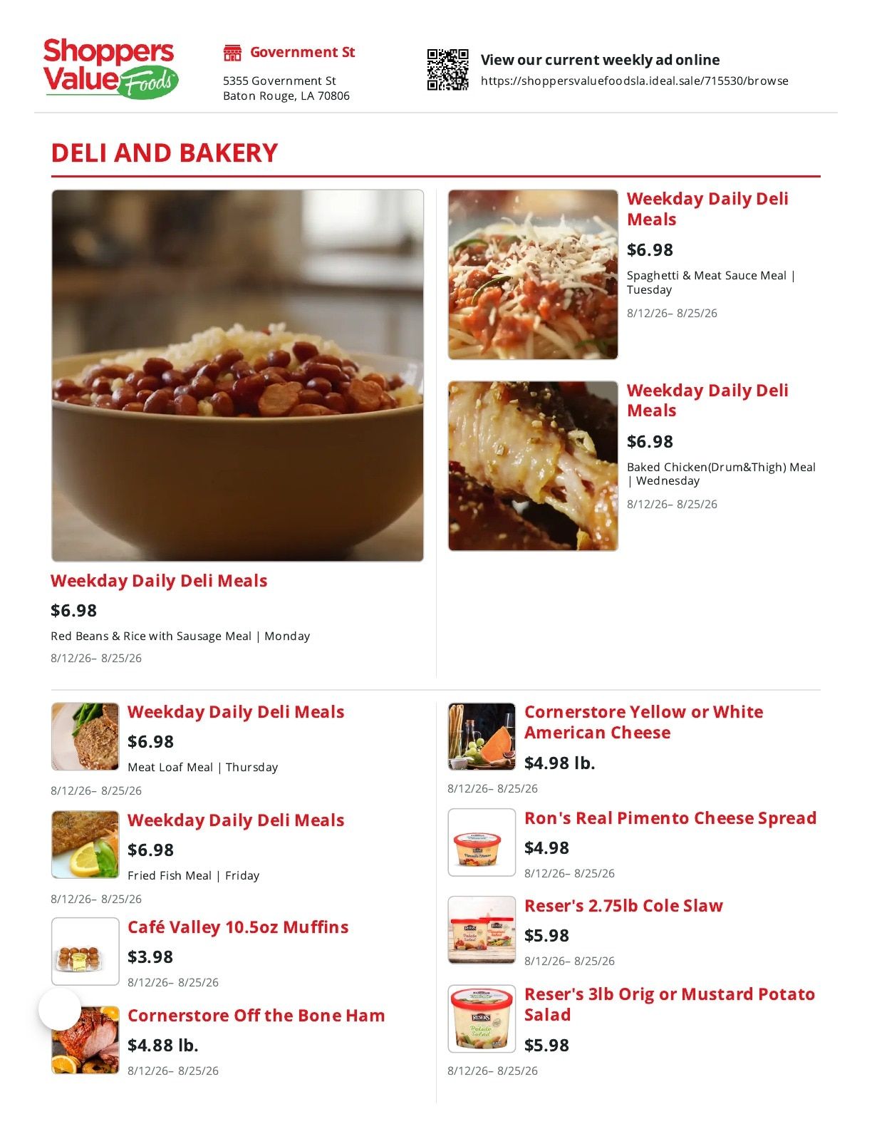 Shoppers Value Foods Louisiana Weekly Ad August 12 - 25, 2026