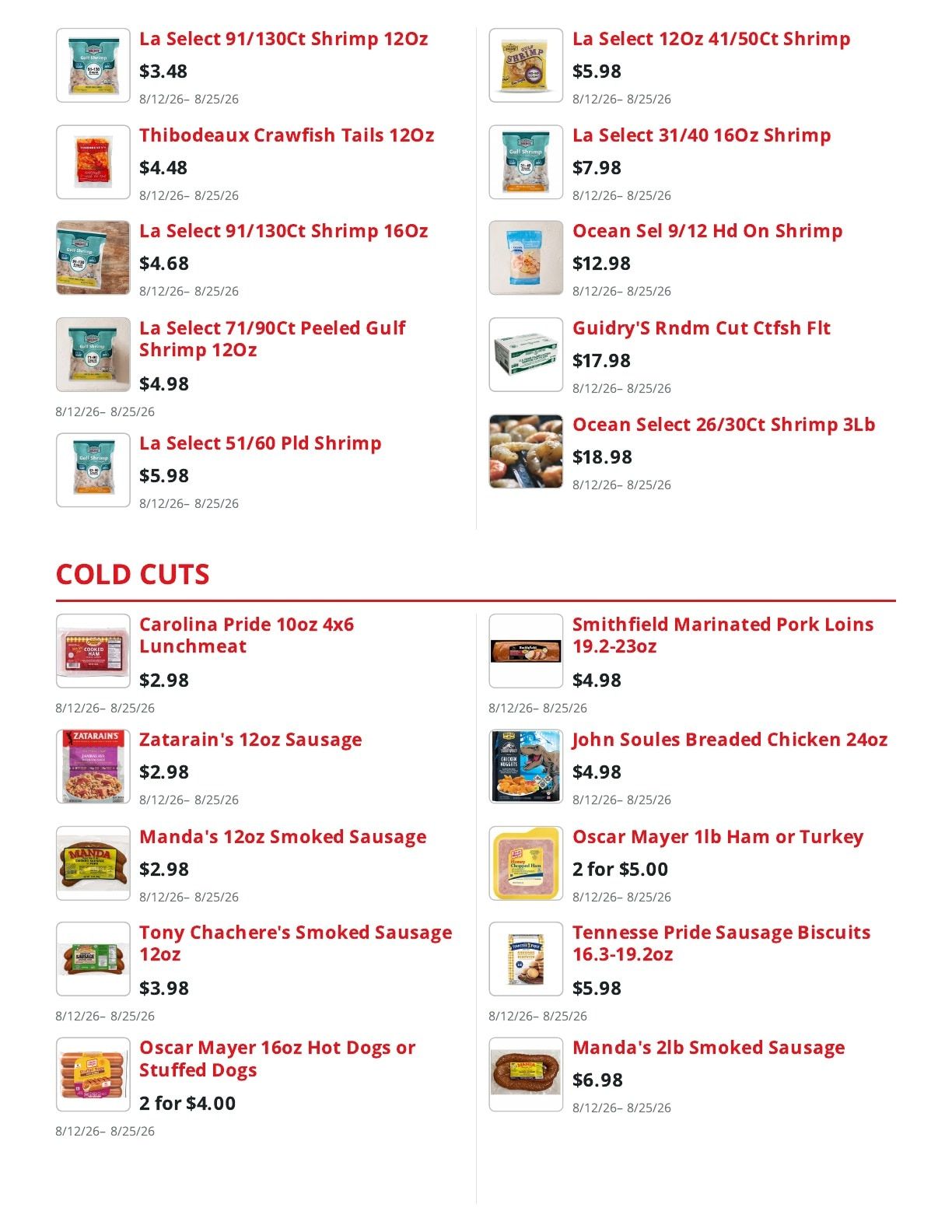 Shoppers Value Foods Louisiana Weekly Ad August 12 - 25, 2026