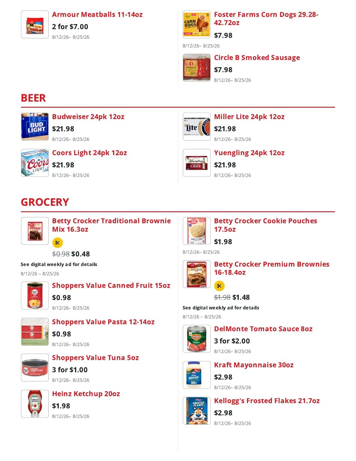 Shoppers Value Foods Louisiana Weekly Ad August 12 - 25, 2026