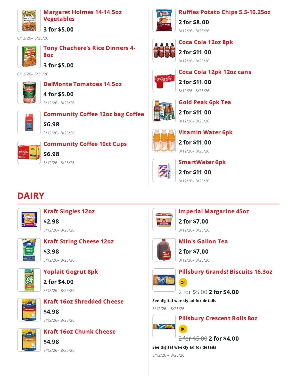 Shoppers Value Foods Louisiana Weekly Ad August 12 - 25, 2026