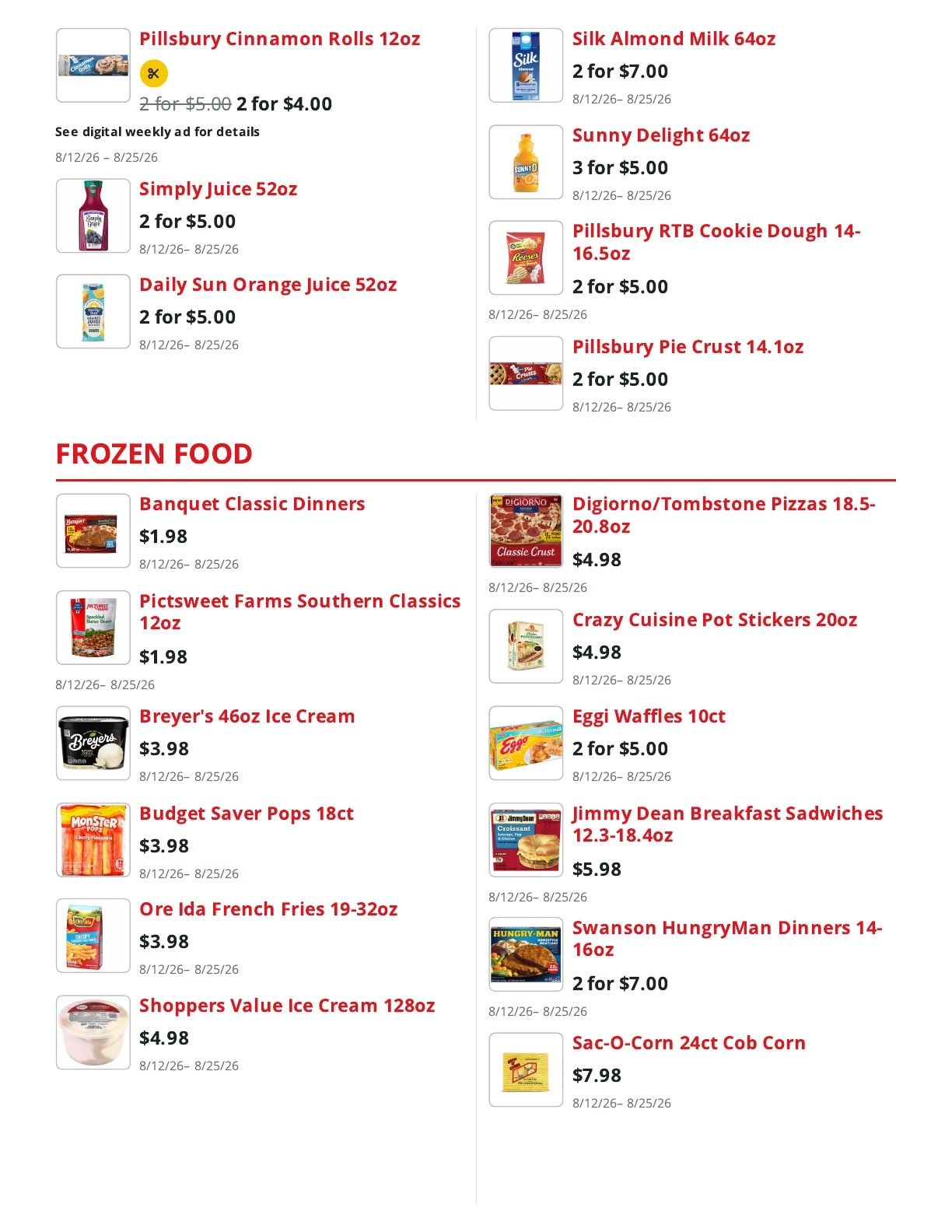 Shoppers Value Foods Louisiana Weekly Ad August 12 - 25, 2026