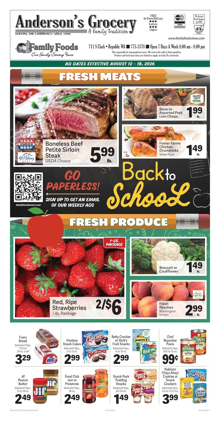 Anderson's Grocery Weekly Ad August 12 - 18, 2026