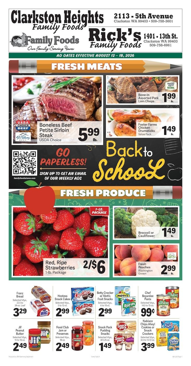 Clarkston Heights Family Foods Weekly Ad August 12 - 18, 2026