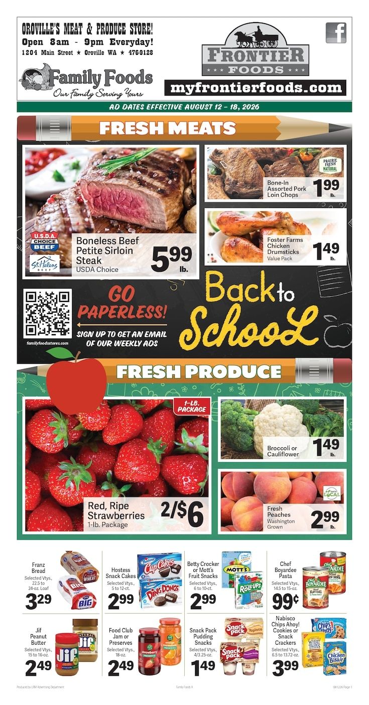 Frontier Foods Weekly Ad August 12 - 18, 2026