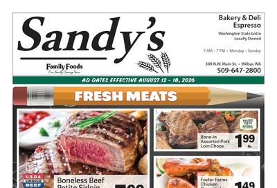 Sandy's Family Foods Weekly Ad August 12 - 18, 2026