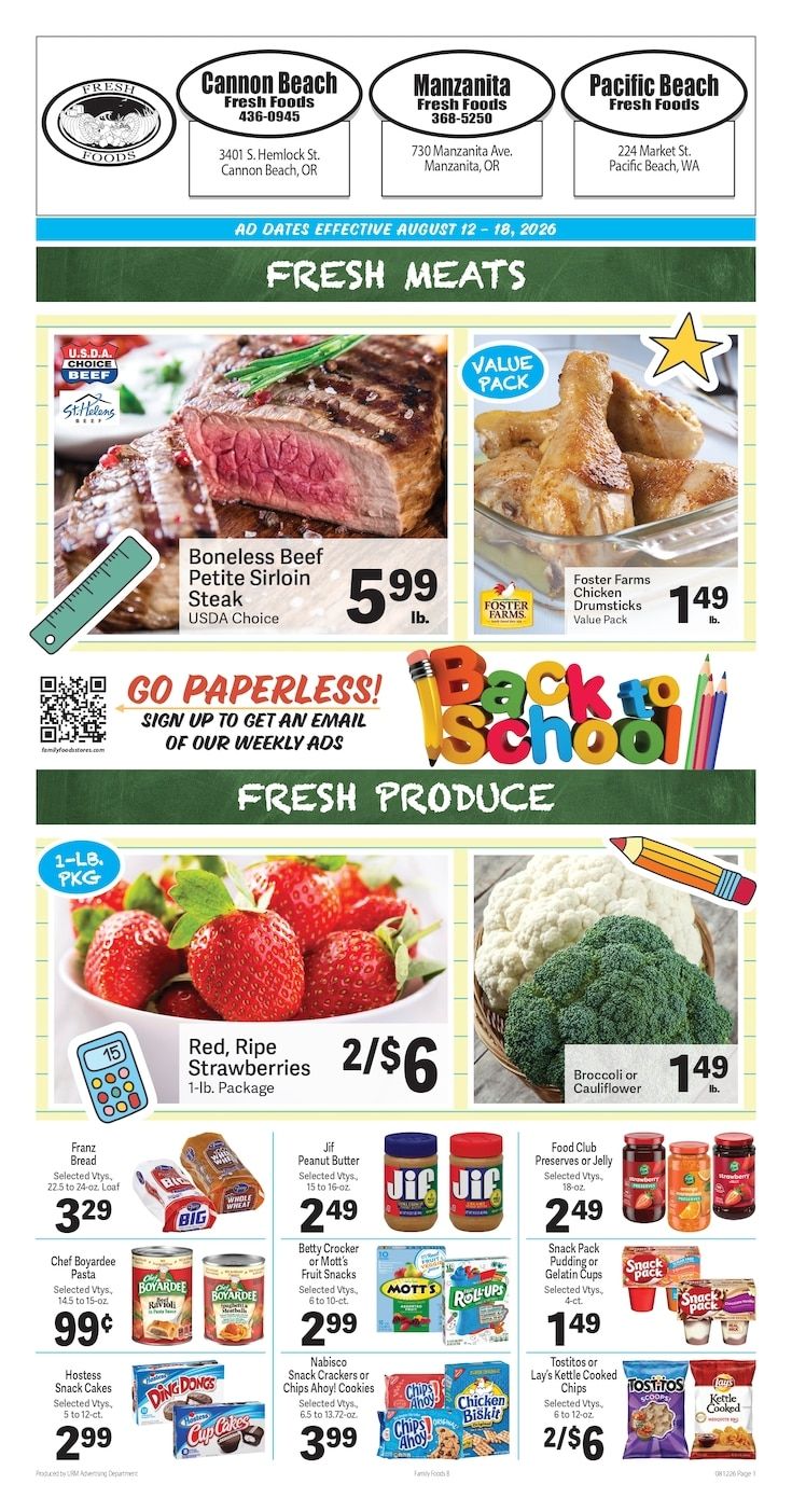 Fresh Foods Pacific Beach Weekly Ad August 12 - 18, 2026