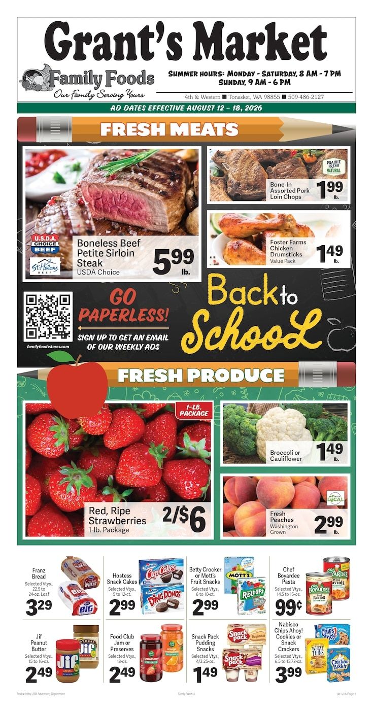 Grant's Family Foods Weekly Ad August 12 - 18, 2026