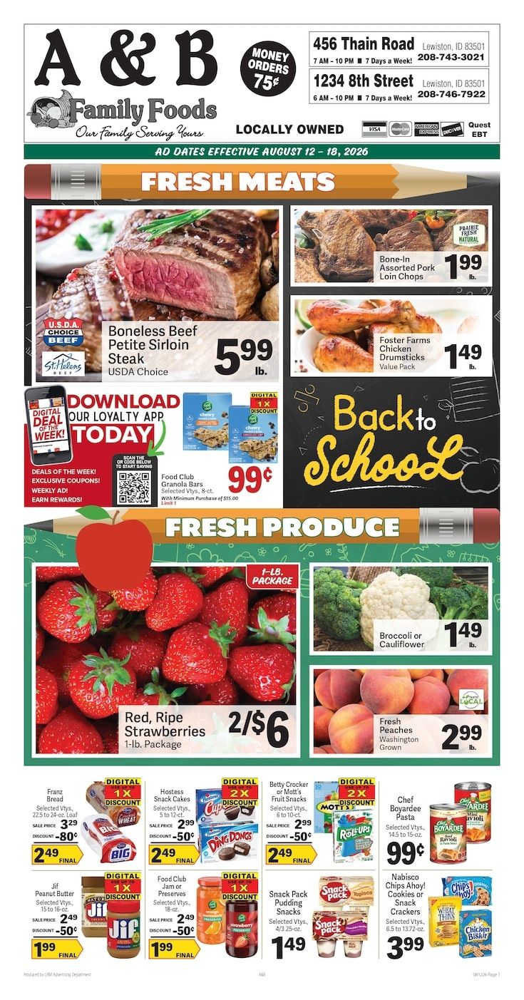 A&B Family Foods Weekly Ad August 12 - 18, 2026