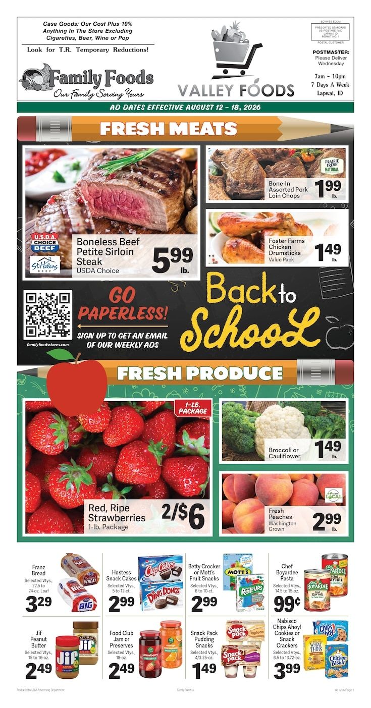 Lapwai Valley Foods Weekly Ad August 12 - 18, 2026