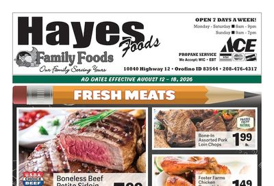 Hayes Food Center Weekly Ad August 12 - 18, 2026