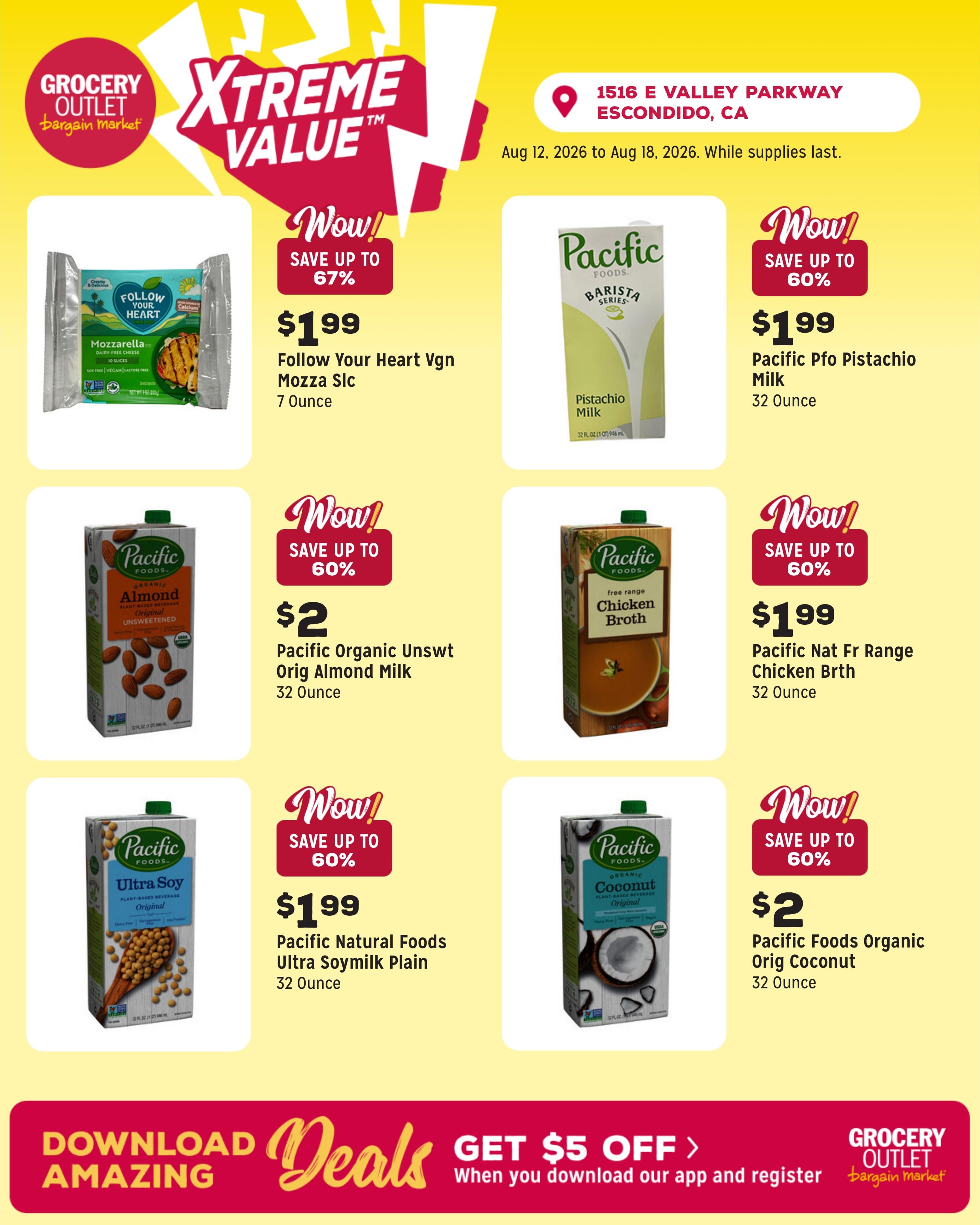 Grocery Outlet (Escondido Area, CA) Weekly Ad August 12 - 18, 2026