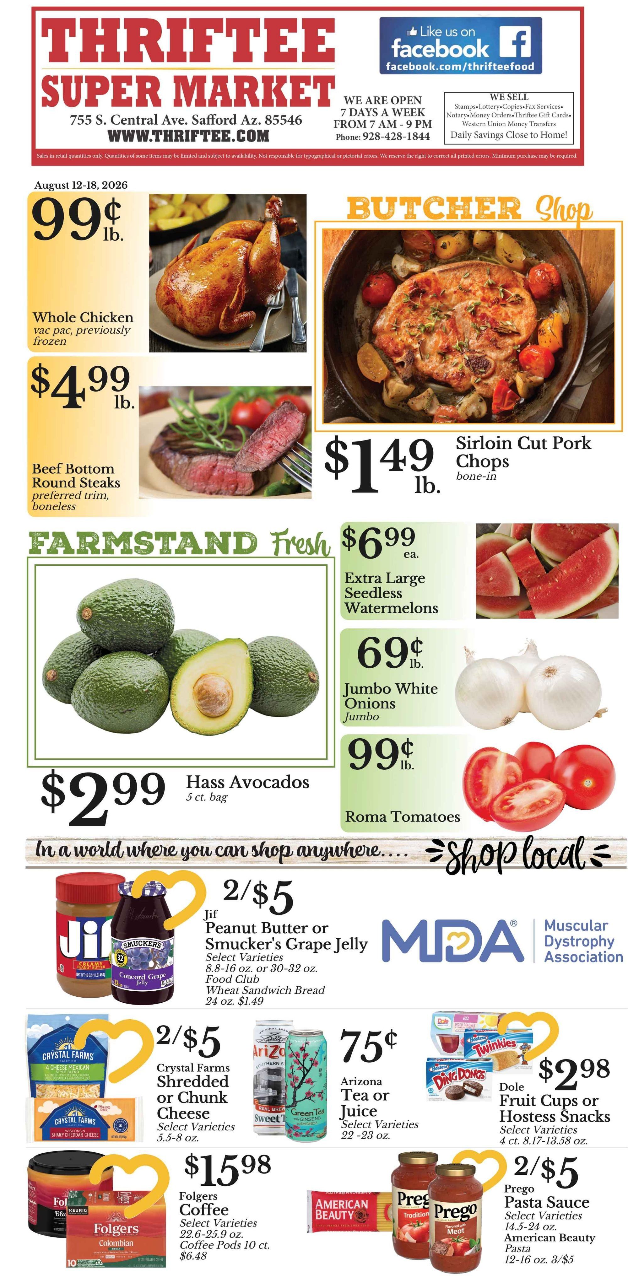 Thriftee Super Market Weekly Ad August 12 - 18, 2026