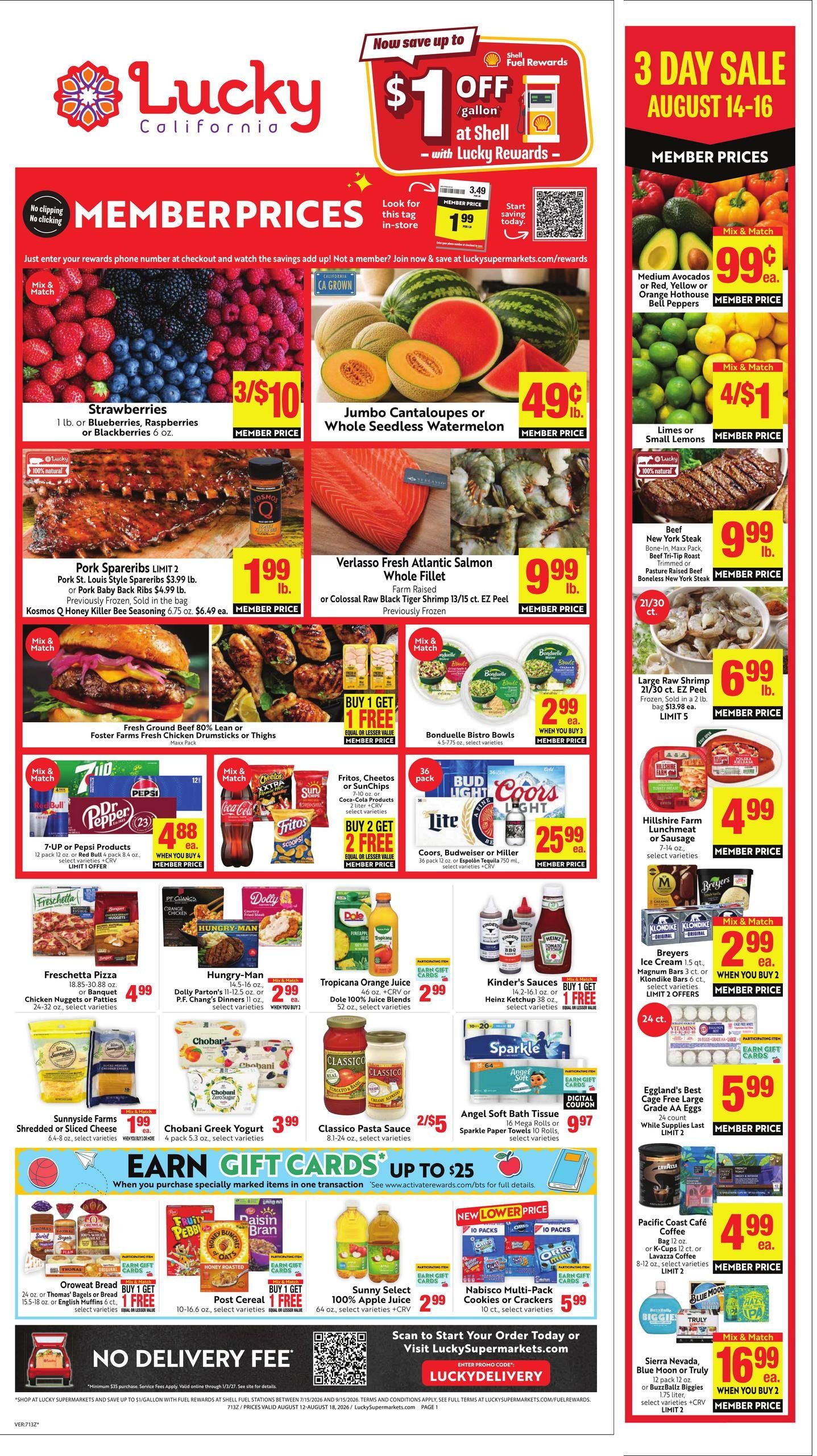 Lucky Supermarkets (Fremont Area, CA) Weekly Ad August 12 - 18, 2026