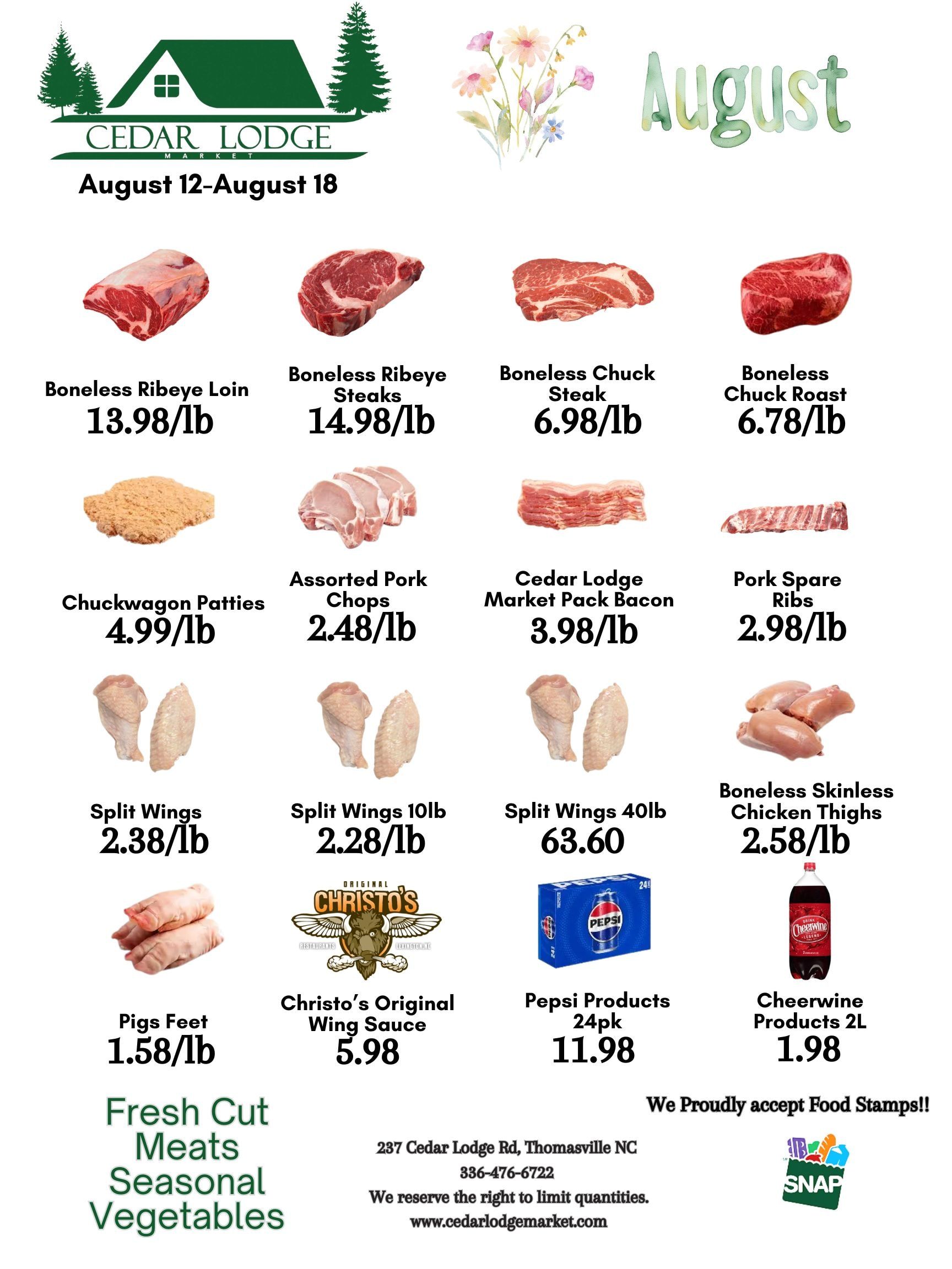 Cedar Lodge Market Weekly Ad August 12 - 18, 2026
