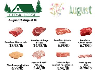 Cedar Lodge Market Weekly Ad August 12 - 18, 2026