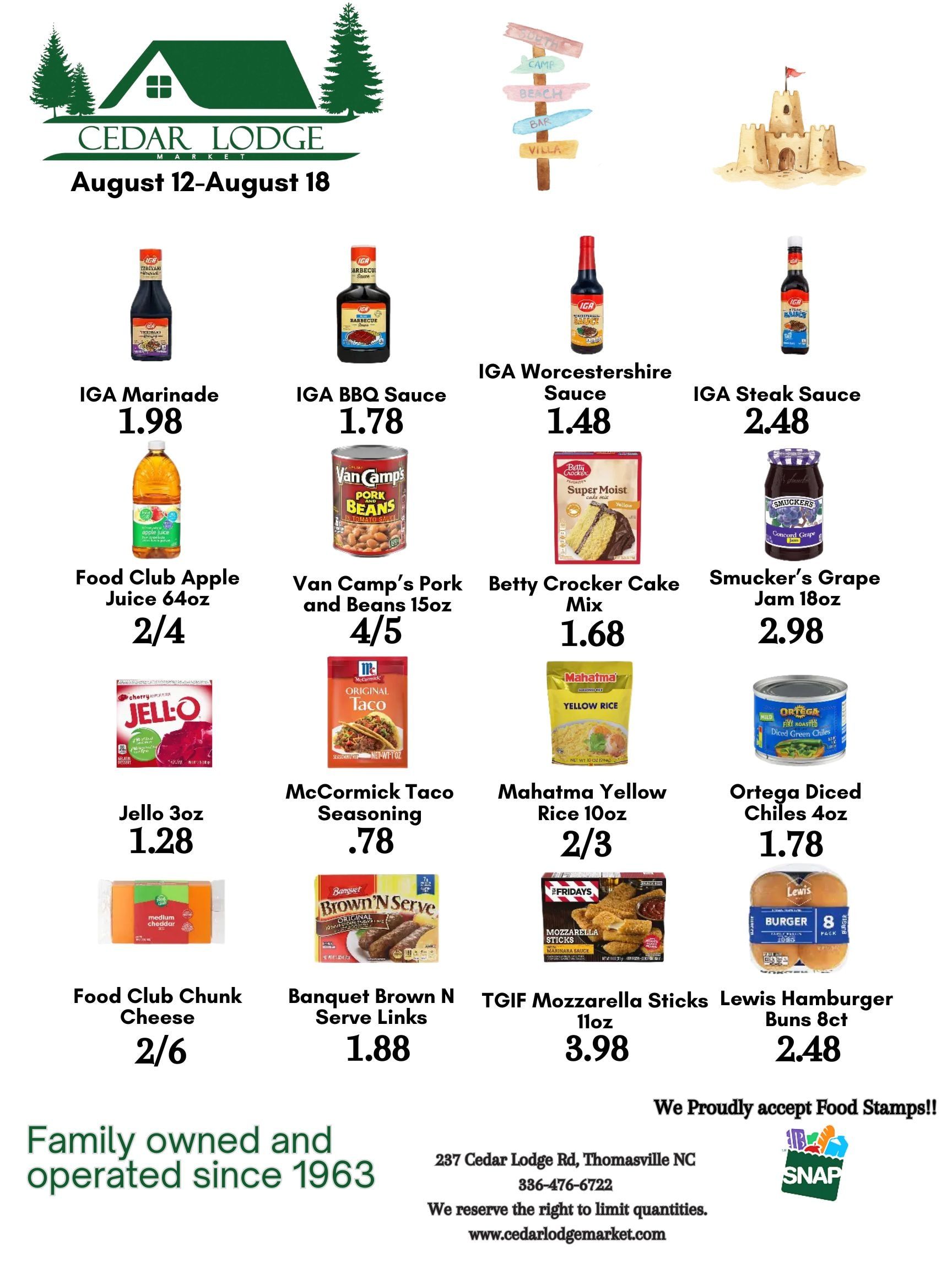 Cedar Lodge Market Weekly Ad August 12 - 18, 2026