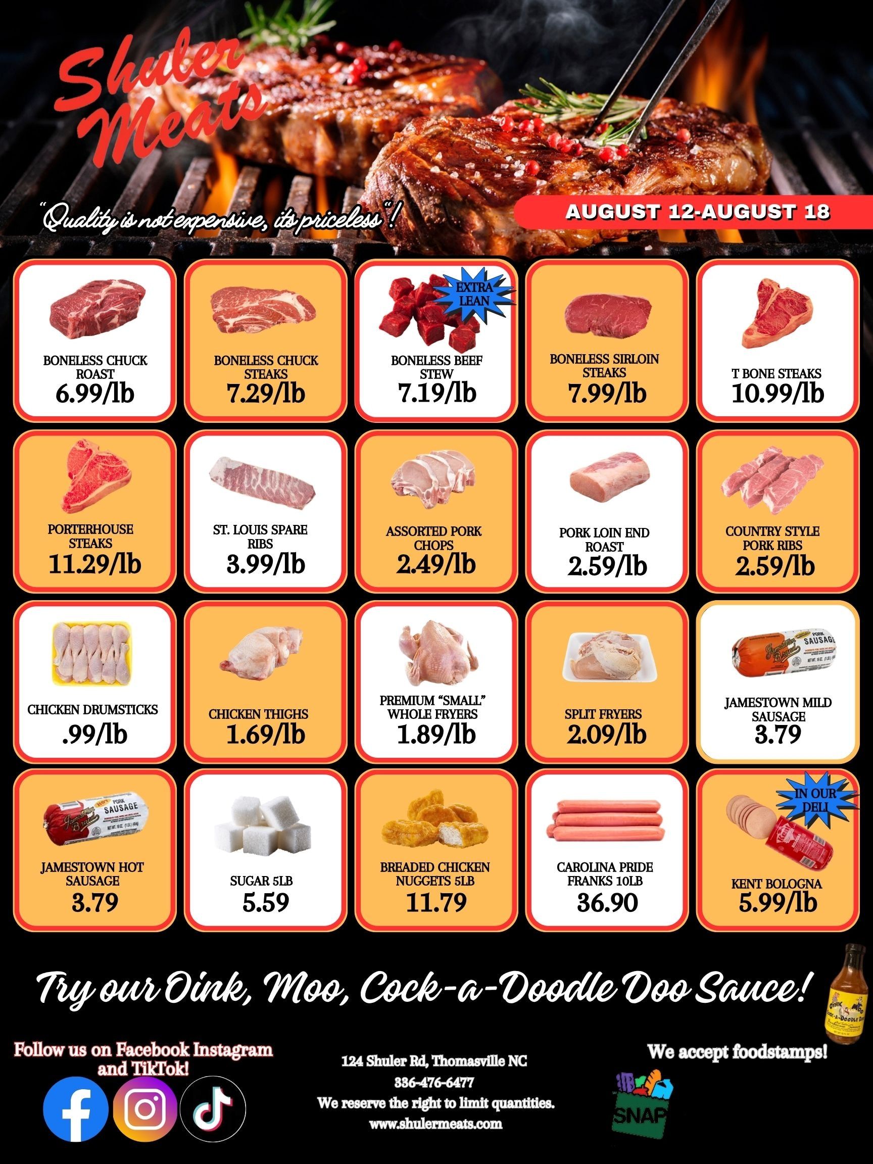 Shuler Meats Weekly Ad August 12 - 18, 2026