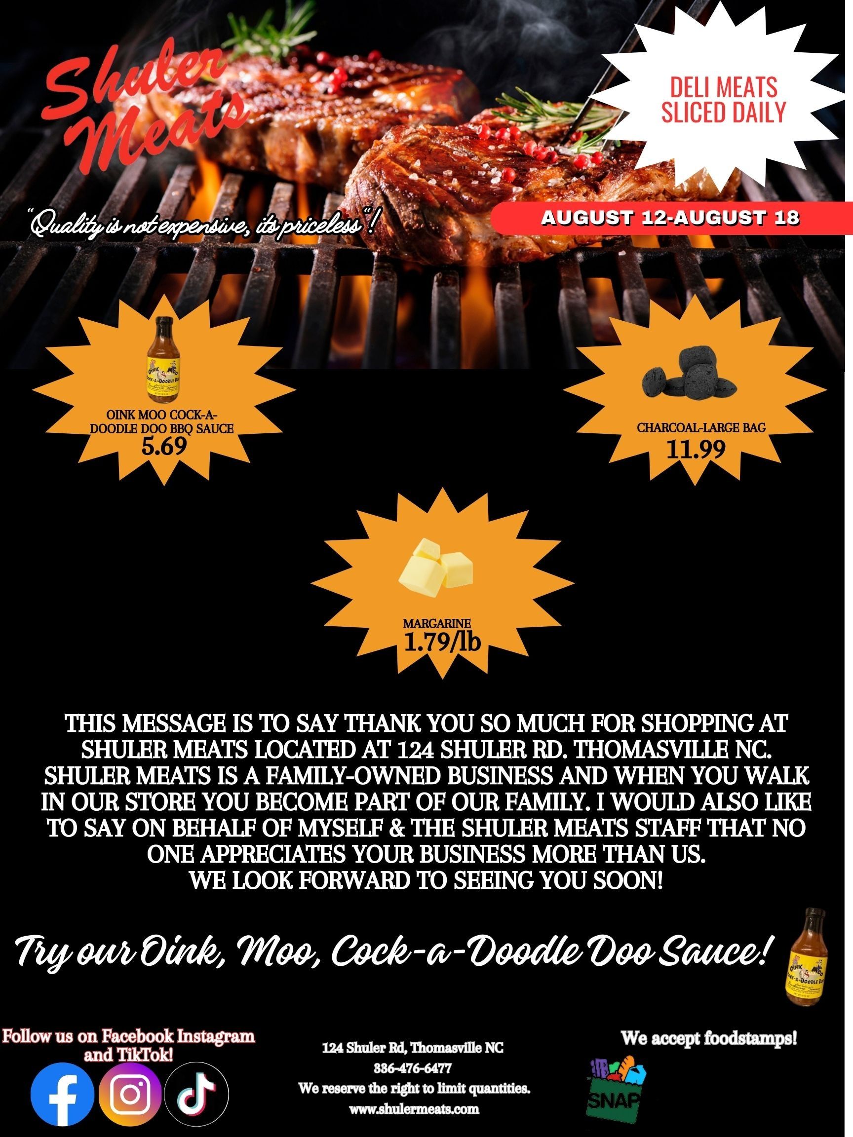 Shuler Meats Weekly Ad August 12 - 18, 2026