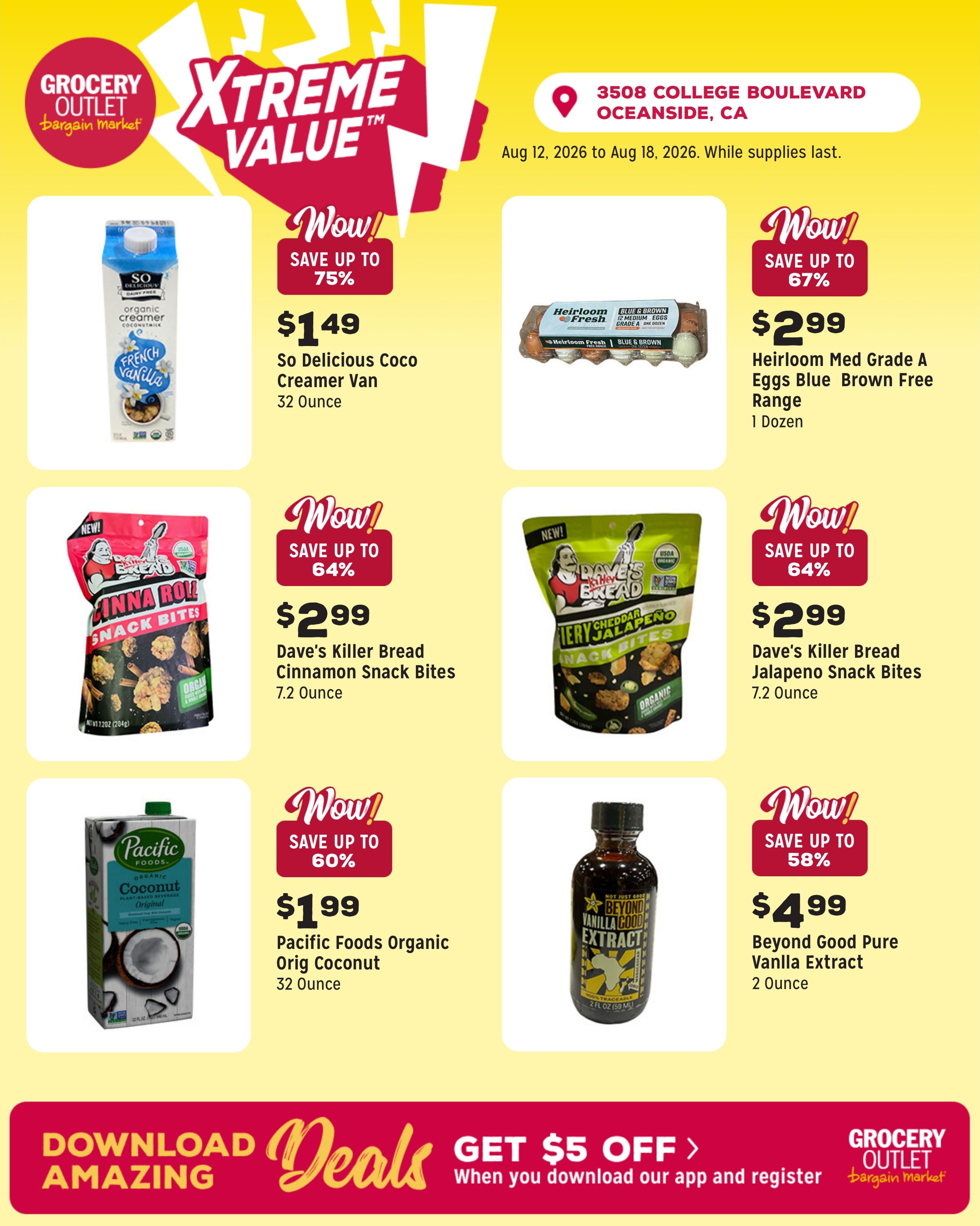 Grocery Outlet (Carlsbad Area, CA) Weekly Ad August 12 - 18, 2026