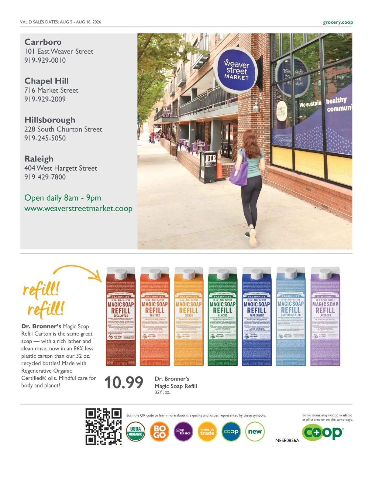Weaver Street Market Co+op Deals Weekly Ad August 5 - 18, 2026