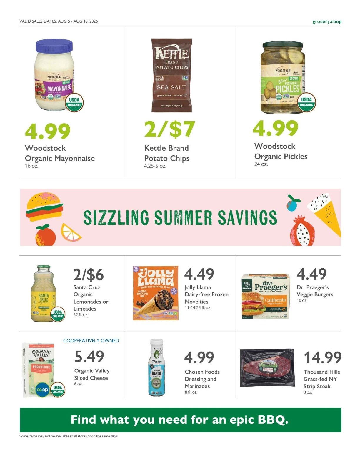 Weaver Street Market Co+op Deals Weekly Ad August 5 - 18, 2026