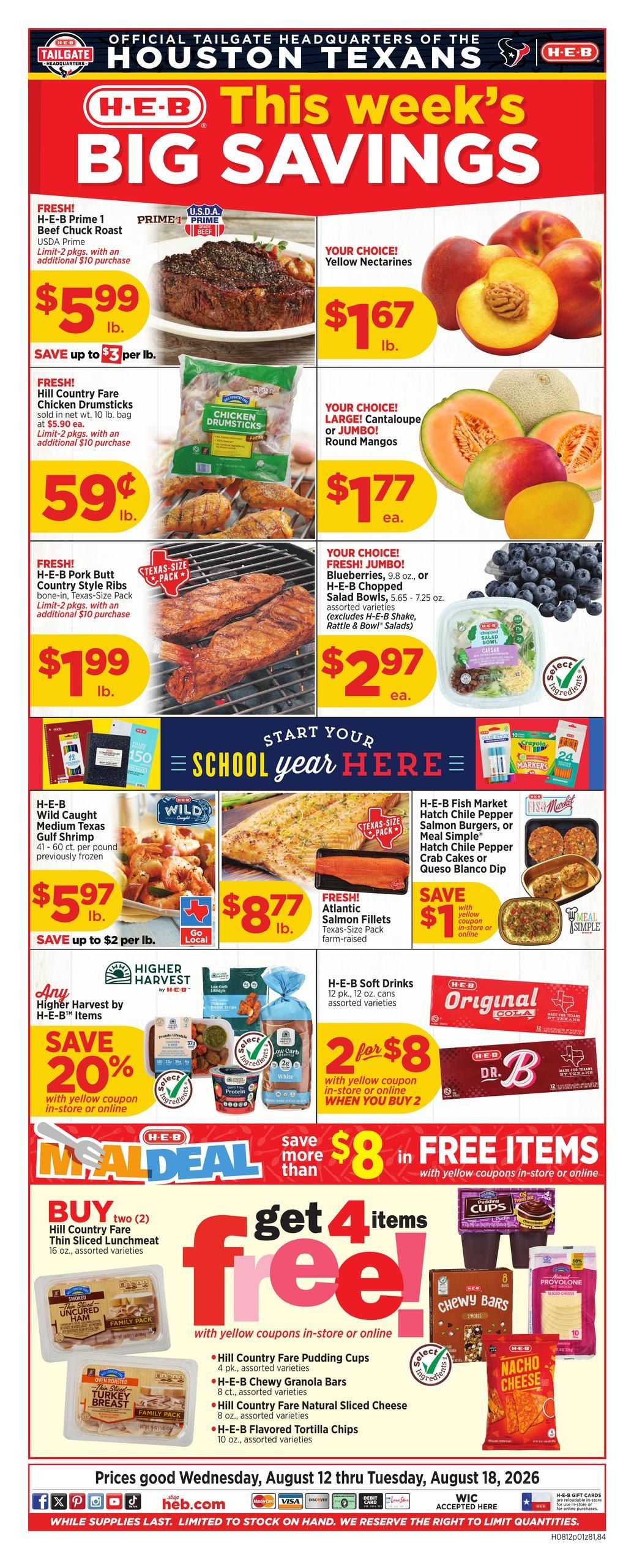 H-E-B (Beaumont Area, TX) Weekly Ad August 12 - 18, 2026
