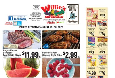 Willy's Supervalu Weekly Ad August 10 - 16, 2026