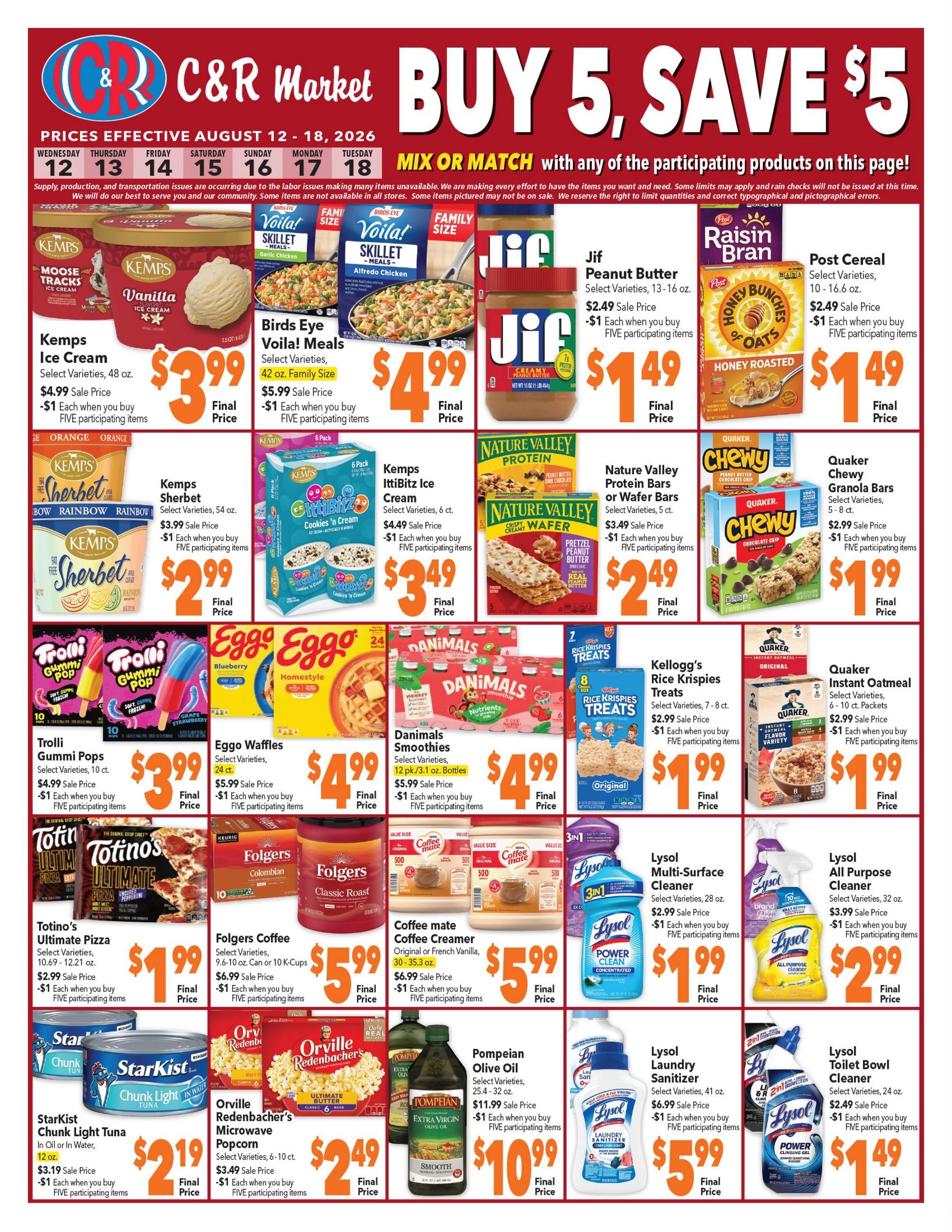 C&R Supermarkets (Cantril–Kirksville Area, IA–MO) Weekly Ad August 12 - 18, 2026