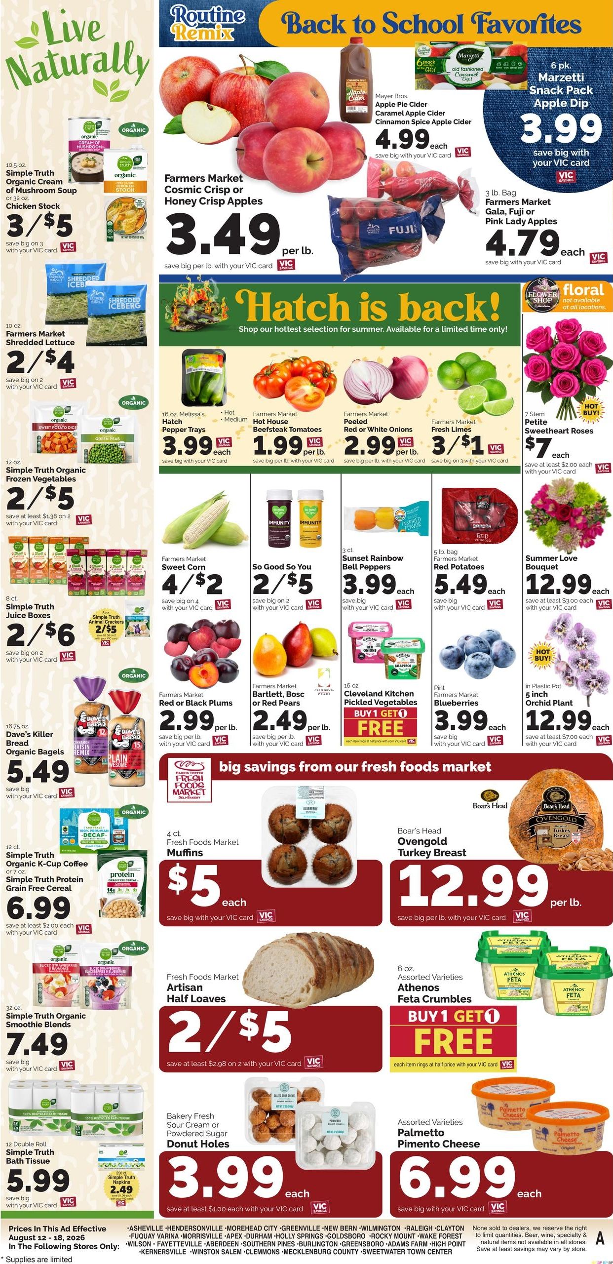 Harris Teeter (NC) Weekly Ad August 12 - 18, 2026