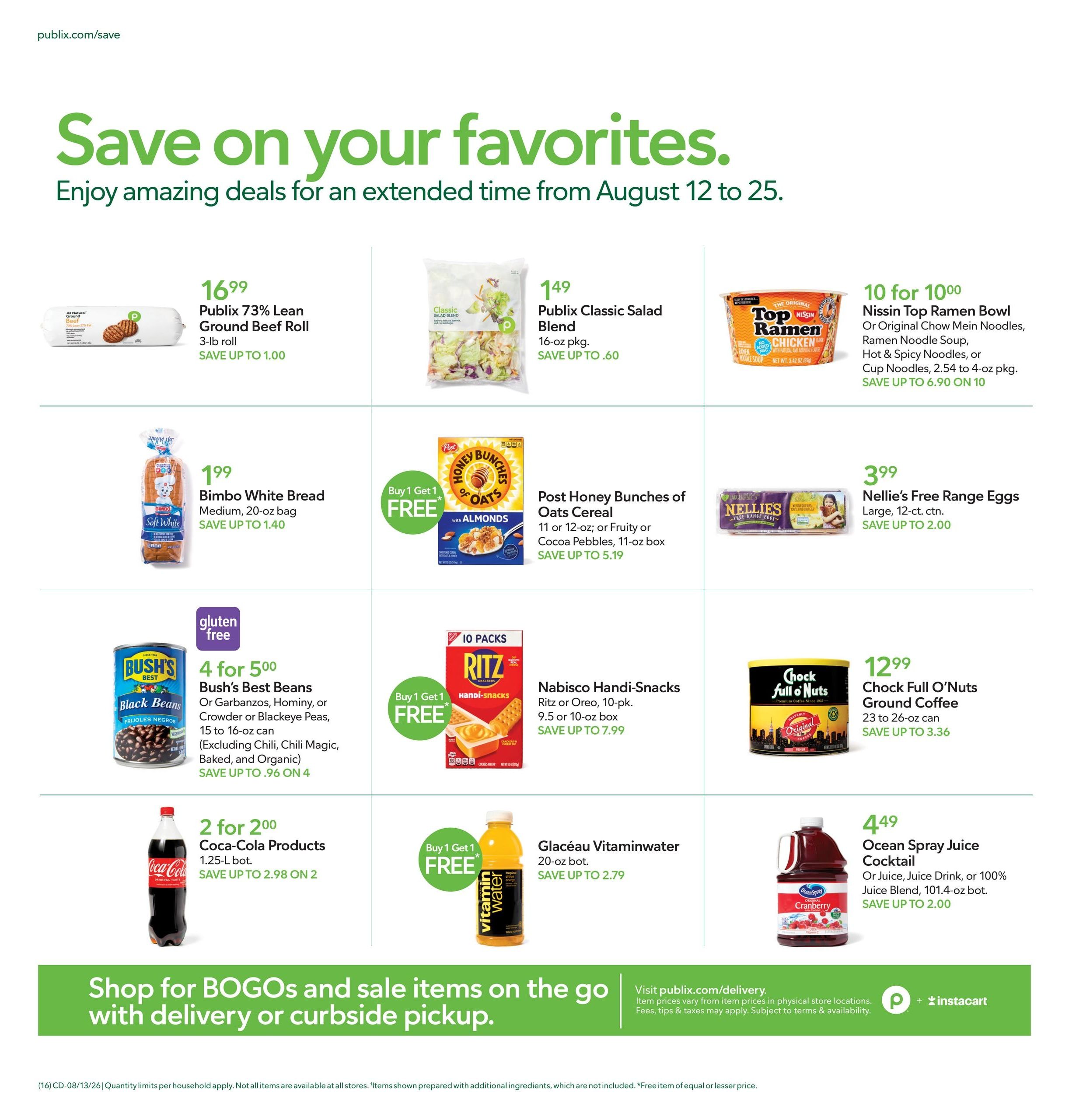 Publix (Rocky Mount–Raleigh Area, NC) Weekly Ad August 12 - 18, 2026